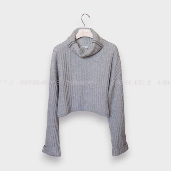Brunello Cucinelli Women's Cashmere Sweater Monili Trim Size L - Picture 1 of 7